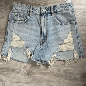 Distressed Denim Shorts